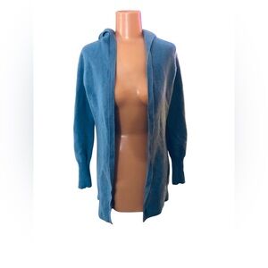 St. Tropez Blue Open-Front Cashmere Cardigan Sweater